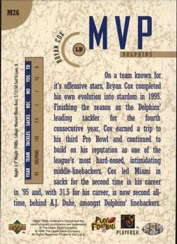 1996 Collector's Choice - MVPs Gold #M26 Bryan Cox Back