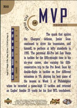 1996 Collector's Choice - MVPs Gold #M40 Junior Seau Back