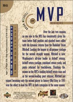 1996 Collector's Choice - MVPs Gold #M45 Brian Mitchell Back