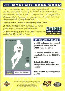 1996 Collector's Choice Update - Play Action Stick-Ums Mystery Bases #SMB2 Drew Bledsoe Back