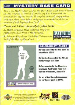 1996 Collector's Choice Update - Play Action Stick-Ums Mystery Bases #SMB4 Darren Bennett Back