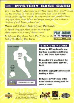 1996 Collector's Choice Update - Play Action Stick-Ums Mystery Bases #SMB6 Lawrence Phillips Back
