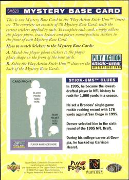 1996 Collector's Choice Update - Play Action Stick-Ums Mystery Bases #SMB20 Terrell Davis Back