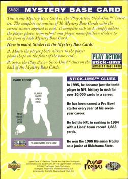 1996 Collector's Choice Update - Play Action Stick-Ums Mystery Bases #SMB21 Barry Sanders Back