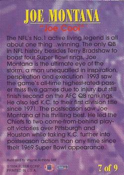 1994 Fleer - Pro-Visions #7 Joe Montana Back