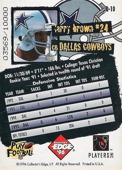 1996 Collector's Edge - Cowboybilia #Q-10 Larry Brown Back