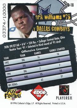 1996 Collector's Edge - Cowboybilia #Q-18 Erik Williams Back