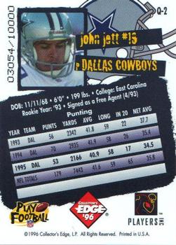 1996 Collector's Edge - Cowboybilia #Q-2 John Jett Back