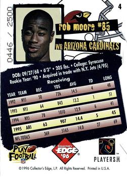1996 Collector's Edge - Die Cuts #4 Rob Moore Back