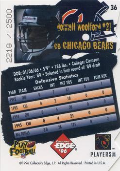 1996 Collector's Edge - Die Cuts #36 Donnell Woolford Back