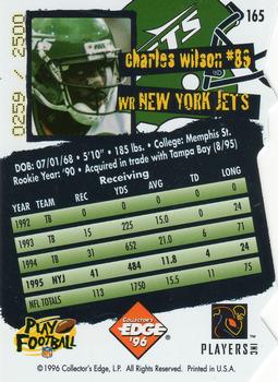 1996 Collector's Edge - Die Cuts #165 Charles Wilson Back