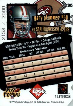1996 Collector's Edge - Die Cuts #205 Gary Plummer Back
