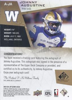 2021 SP Game Used CFL - Autographs Gold #A-AU Johnny Augustine Back