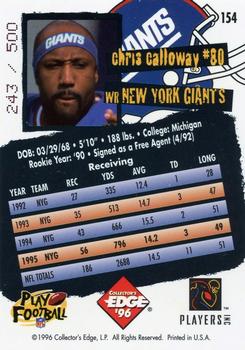 1996 Collector's Edge - Holofoil #154 Chris Calloway Back