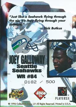 1996 Collector's Edge - Ripped Die Cuts #16 Joey Galloway Back