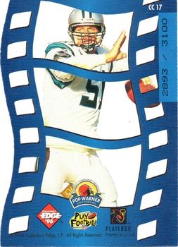 1996 Collector's Edge Advantage - Crystal Cuts Silver #CC17 Kerry Collins Back