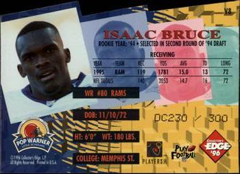 1996 Collector's Edge Advantage - Edge Video Shop at Home Die Cut #V8 Isaac Bruce Back