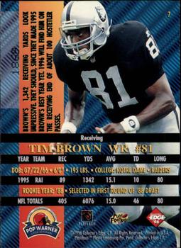 1996 Collector's Edge Advantage - Perfect Play Foils #7 Tim Brown Back