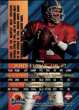 1996 Collector's Edge Advantage - Perfect Play Foils #8 John Elway Back