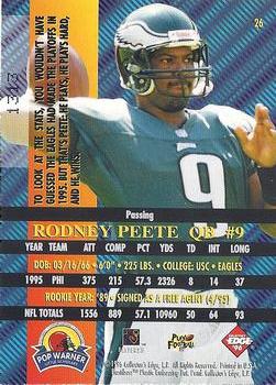 1996 Collector's Edge Advantage - Perfect Play Foils #26 Rodney Peete Back