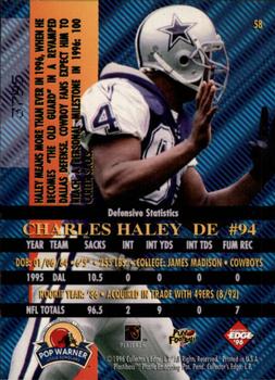 1996 Collector's Edge Advantage - Perfect Play Foils #58 Charles Haley Back