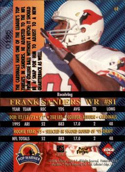 1996 Collector's Edge Advantage - Perfect Play Foils #68 Frank Sanders Back