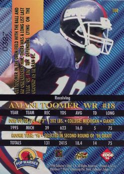 1996 Collector's Edge Advantage - Perfect Play Foils #108 Amani Toomer Back