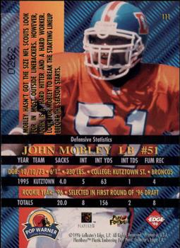 1996 Collector's Edge Advantage - Perfect Play Foils #111 John Mobley Back