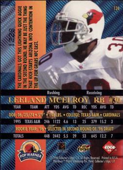1996 Collector's Edge Advantage - Perfect Play Foils #126 Leeland McElroy Back