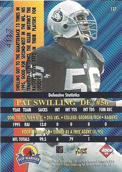 1996 Collector's Edge Advantage - Perfect Play Foils #137 Pat Swilling Back