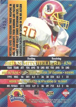 1996 Collector's Edge Advantage - Perfect Play Foils #144 Brian Mitchell Back