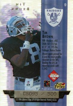 1996 Collector's Edge President's Reserve - Air Force One Collector Series (CS) #9 Tim Brown Back