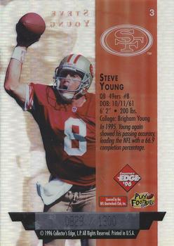 1996 Collector's Edge President's Reserve - Air Force One Jumbos #3 Steve Young Back