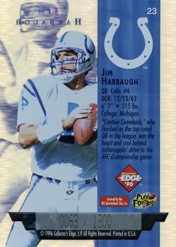 1996 Collector's Edge President's Reserve - Air Force One Jumbos #23 Jim Harbaugh Back