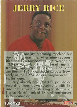 1994 Fleer - Scoring Machines #13 Jerry Rice Back