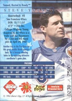 1996 Collector's Edge President's Reserve - Tanned, Rested & Ready #4 Steve Young Back