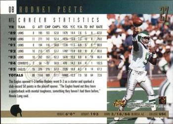 1996 Donruss - Press Proofs #27 Rodney Peete Back