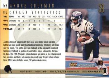 1996 Donruss - Press Proofs #38 Andre Coleman Back