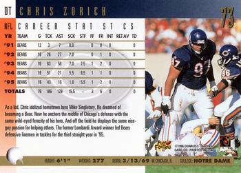 1996 Donruss - Press Proofs #73 Chris Zorich Back