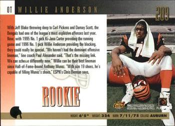 1996 Donruss - Press Proofs #209 Willie Anderson Back