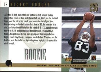 1996 Donruss - Press Proofs #236 Rickey Dudley Back