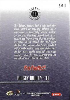 1996 Fleer - Rookie Sensations Hot Pack #3 Rickey Dudley Back