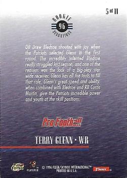 1996 Fleer - Rookie Sensations Hot Pack #5 Terry Glenn Back