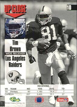 1994 Images #10 Tim Brown Back