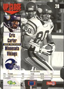 1994 Images #28 Cris Carter Back