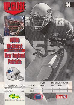 1994 Images #44 Willie McGinest Back