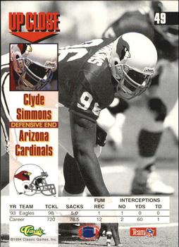 1994 Images #49 Clyde Simmons Back