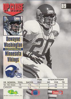 1994 Images #89 Dewayne Washington Back