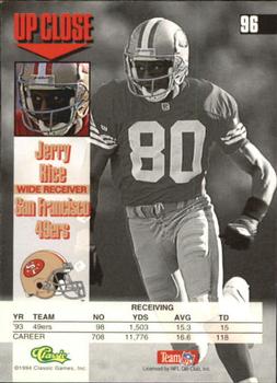 1994 Images #96 Jerry Rice Back