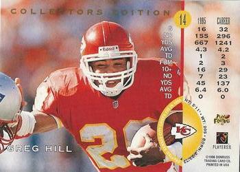 1996 Leaf - Collector's Edition #14 Greg Hill Back